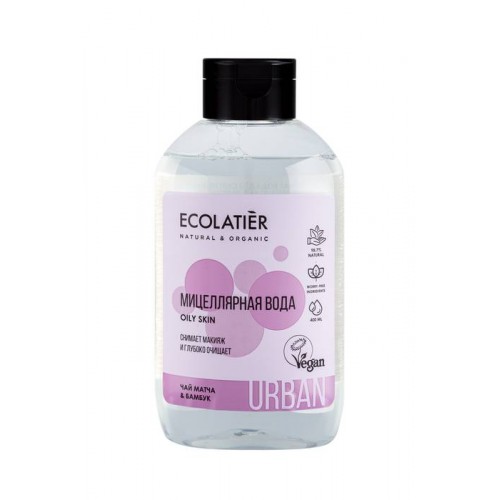 ECOLATIER Urban – Micelarna voda sa skidanje šminke MATCHA & BAMBUS 400ml