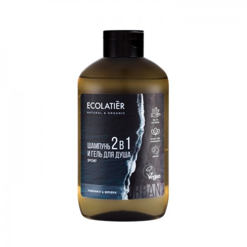 ECOLATIER Urban - 2u1 Šampon i gel za tuširanje za mušarkce GREJPFRUT & VERBENA 600ml