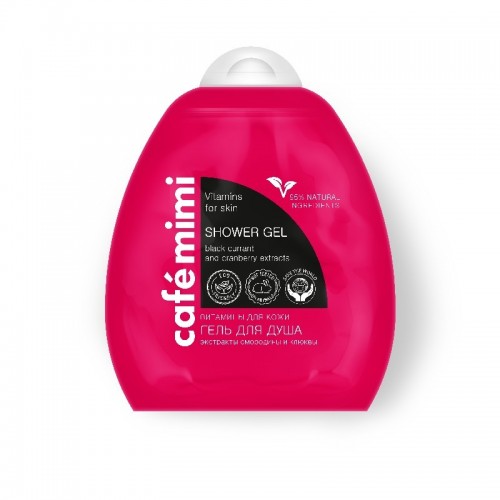 Gel za tuširanje "Vitamini za kožu" sa ekstraktom crne ribizle i brusnice Café Mimi 250ml