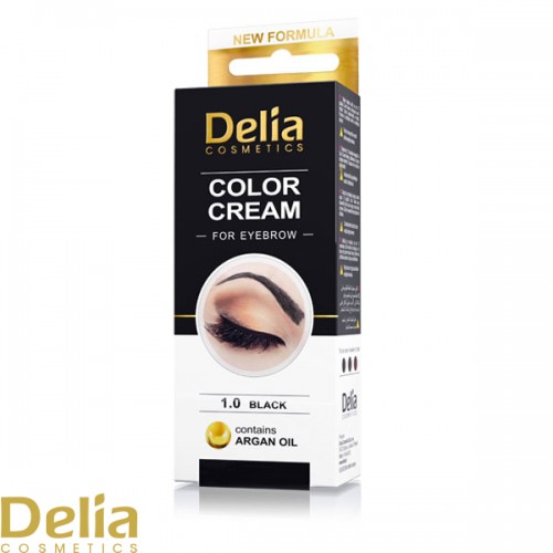 DELIA - Kolor krema za obrve sa arganovim uljem, crna 1.0 15ml