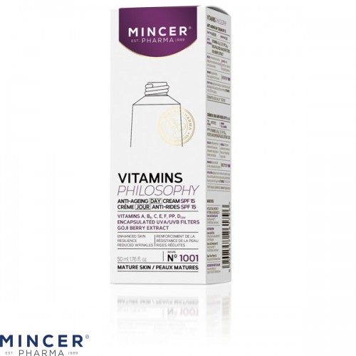 MINCER PHARMA VITAMINS PHILOSOPHY N° 1001 - Dnevna krema SPF15 protiv starenja 50ml