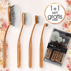 MŌDA® METALLICS Set za usavršavanje lica – 4 četkice 1+1 GRATIS